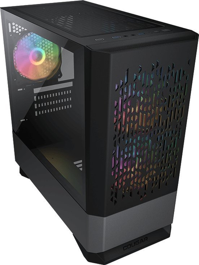 Kuti kompjuteri Cougar MG140 Air RGB, mATX, 3 ventilatorë ARGB, xham i temperuar, e zezë