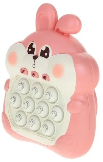 Lodër sensorike RICHTOYS Pop It Rabbit, me drita dhe tinguj, rozë
