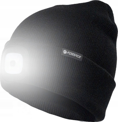 Kapelë dimri Forsage F-444, me LED, USB që rikarikohet, e zezë