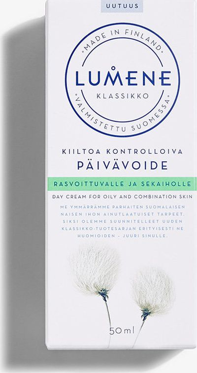 Krem dite mattifikues Lumene Klassikko, për lëkurë të yndyrshme edhe të përzier, 50ml, i bardhë