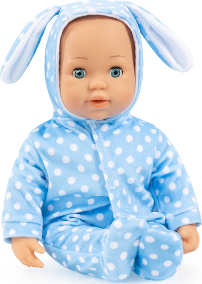 Kukull bebe Anna First Words, 38cm, 24 tinguj, e kaltër me pika të bardha