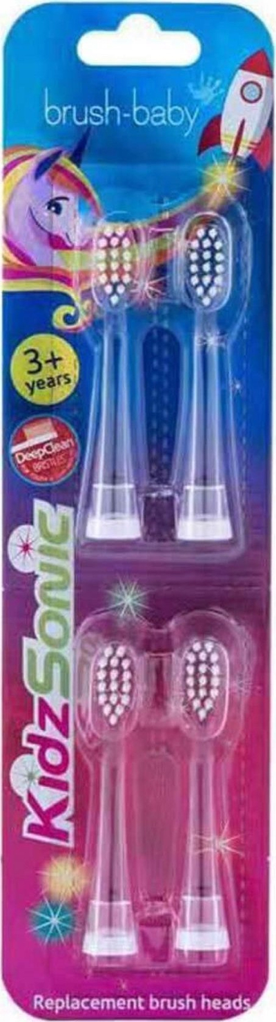 Koka zëvendësimi Brush-Baby KidzSonic, set me 4 copë, për kalamaj 3+ vjeç, shumëngjyrëshe