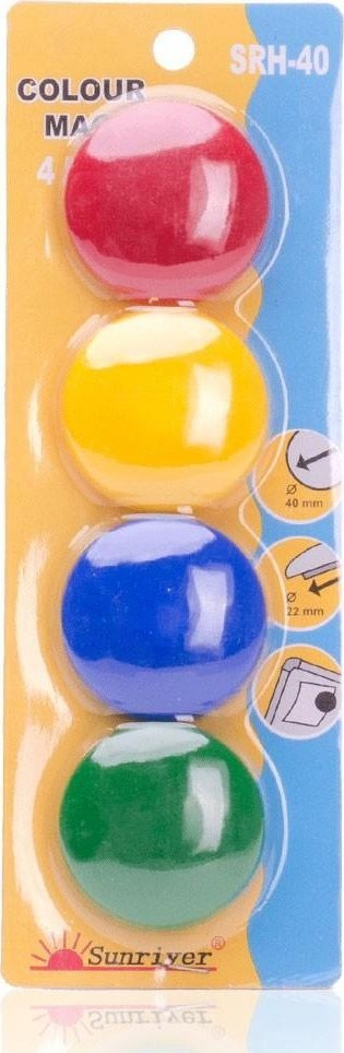 Magnetë Argo Magnets ARGO WF 607356, 40mm, set 4 copë, të verdhë