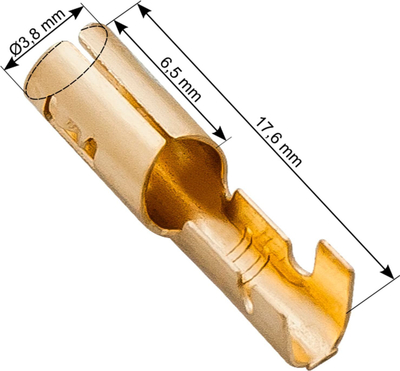 Konektor femëror jo i izoluar, 3.8 mm, 1.0–1.5 mm², bronz