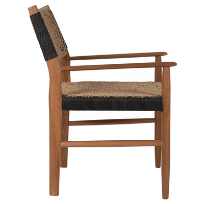 Karrige ngrënieje druri teak me litar sintetik 57×66×86 cm (HM9383.01)