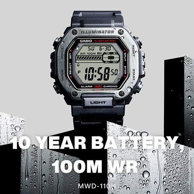 Orë për meshkuj Casio Sports MWD-110H-3AVEF, e hirtë