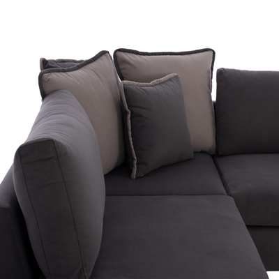 Divan këndor Home HM3255.01L, stof rezistent ndaj njollave, 270x225cm, gri
