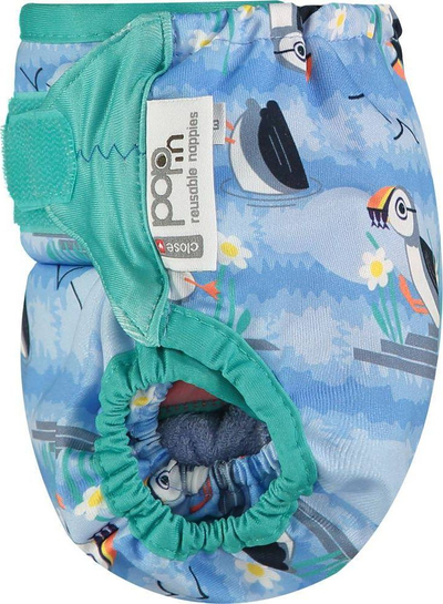 Пелена за повеќекратна употреба Close Caboo Swaddle Pop in AIO V2, 3-16 kg, со бамбусов влошок, Blue Puffin