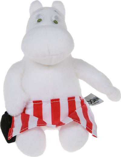 Lodër pelushi Mumin Maminë Beanie, 15 cm, e bardhë me të kuqe