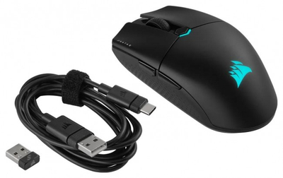 Gejминг глушец Corsair KATAR ELITE WIRELESS, безжичен, 26000 DPI, црн