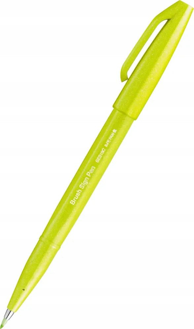 Stilolaps kalligrafik Pentel Arts SES15, majë furçë, lime green