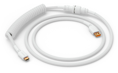 Кабел тастатура Glorious Coiled USB C Artisan Braided, aviator 5 pin, Ghost White