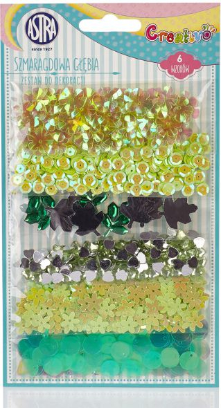 Set dekorativ Astra Mix Sequins Emerald Depth (242594)