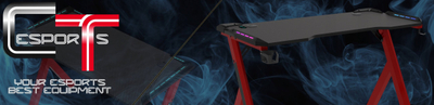Tavolinë gaming Cortek RGB 140cm, 140x60cm, me drita RGB, e zezë e kuqe