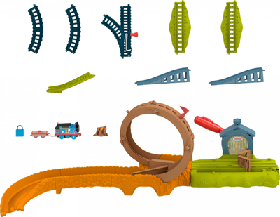 Set lodër treni Fisher Price Thomas &amp; Friends Launch &amp; Loop Maintenance Yard, me motor, pistë 398cm, shumëngjyrësh