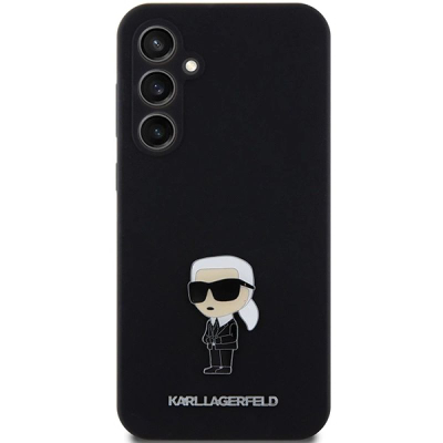 Kapak telefoni Karl Lagerfeld Liquid Silicone Iconic Karl, për Samsung Galaxy S23 FE, silikon, i zi