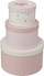 Kuti lodrash Thalie Round Toy Boxes, set 3 copë, karton, rozë