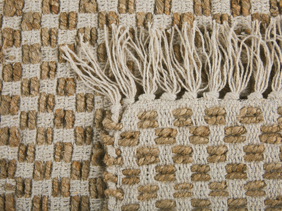 Rrugicë jute ZERDALI, 50 x 80 cm, model me fije, bezhë