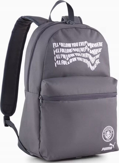 Çantë shpine Puma Manchester City Backpack 090754-59, 100% poliester, xhep anësor për shishe, gri