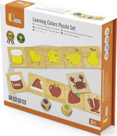 Puzzle druri edukativ Viga Toys Sort and Match, 38 elemente, shumëngjyrëshe