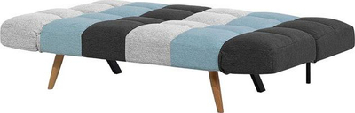 Divan-krevat Beliani Ingaro, mekanizëm klik-klak, material poliestër, patchwork gri e blu