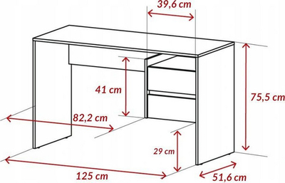 Tavolinë TopEshop Taco3, 126 cm x 51.6 cm, e bardhë