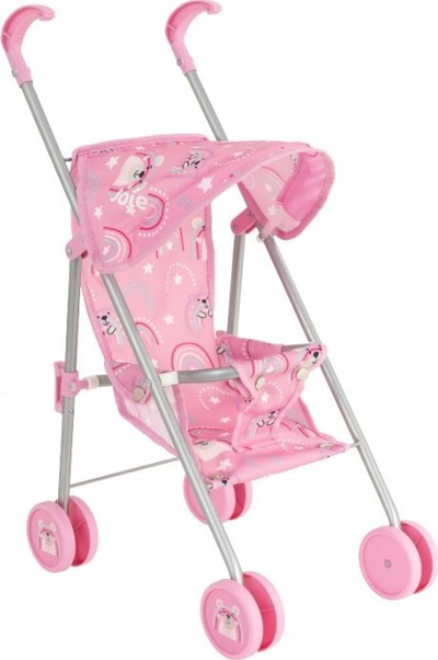 Karrocë lodrash Joie Mini Dolls Pushchair, dorezë 58 cm, e palosshme, shumëngjyrëshe