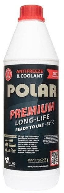 Lëng ftofës Polar Coolant Premium Long Life, 1L, deri në -37°C, blu