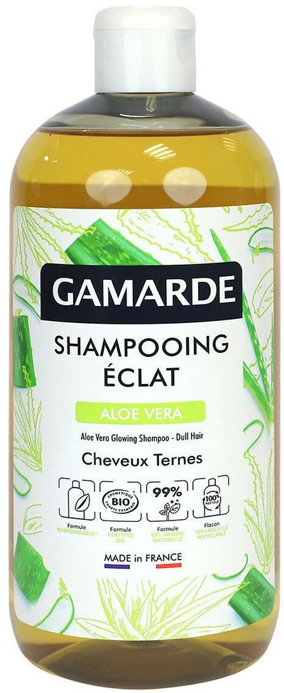 Shampo Gamarde Radiance Aloe Vera, për flokë të errët, organike, 500ml