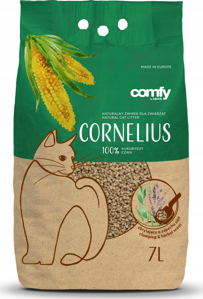 Rërë higjienike për mace Comfy Cornelius Herbal, 25L, bimore, natyrale