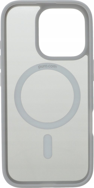 Mbulesë telefoni Puro për iPhone 16 Pro, MagSafe, efekt mat, ngjyrë argjendi