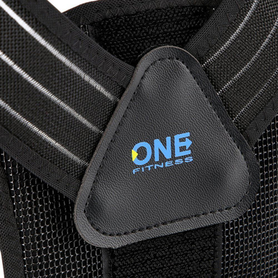 Rrip mbështetës për qendrim të drejtë One Fitness (KP207), L, i zi