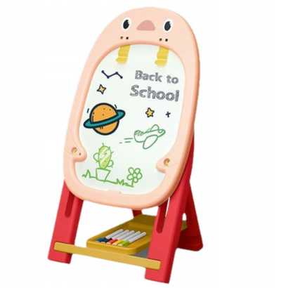 Dërrasë magnetike dyanshme për fëmijë Double-Sided Magnetic Board Penguin, 56 pjesë, rozë