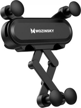 Mbajtëse gravitacionale për veturë Wozinsky WCH-05, montim në grilë ajri, rrotullim 360°, e zezë