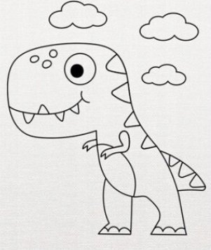 Kanavacë pikture MP me dinosaurë, 20 x 25 cm, 280 g m², me shumë ngjyra