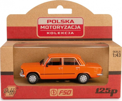 Model makine Daffi Fiat FSO 125p, shkalla 1:43, portokalli
