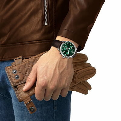Orë dore për meshkuj Tissot Chrono XL Vintage T116.617.16.092.00, e kaftë/gjelbër