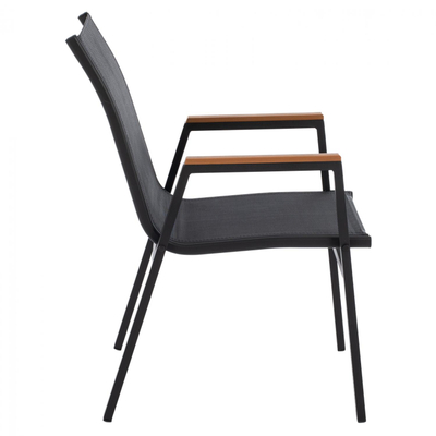 Karrige alumini Shyla textilene & polywood 53×67×86 cm (HM5697.11)