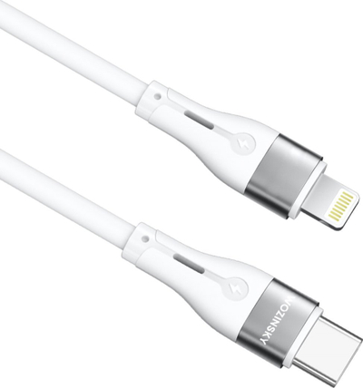 Kabllo karikimi Wozinsky WSTCL1, Lightning në USB-C, 27W PD, 1 m, e bardhë