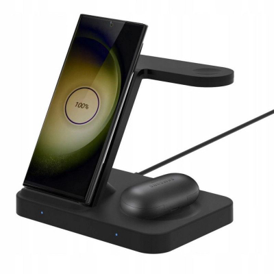 Karikues wireless Tech-Protect QI15W A37, 3 në 1, 15W, i zi