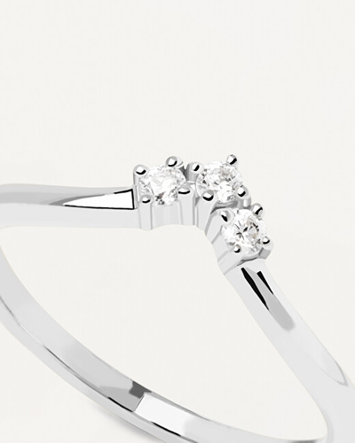 Unazë për femra PDPAOLA Mini Crown Essentials AN02-826, e argjendtë