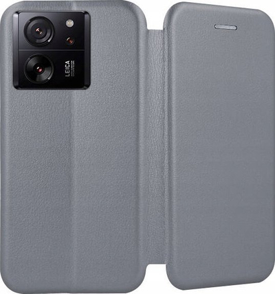 Kuti telefoni Forcell Elegance për Xiaomi 13T, tip libër me magnet, gri