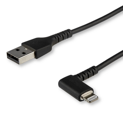 Kabllo StarTech USB A në Lightning, 2m, me kokë 90°, e zezë