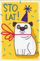 Kartë urimi druri Milin Card Birthday Pug, motiv qen pug, natyrale