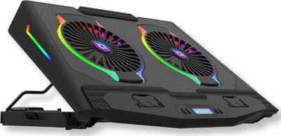 Ftohës laptopi AQIRYS Pluto, për 17", me RGB, i zi