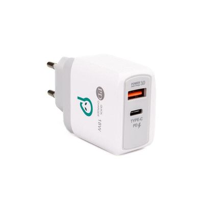 Karikues muri Spacer SPAR-DUOQ-01, 18W, Quick Charge, i bardhë
