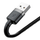 Kabllo USB Lightning Baseus, 0.5 m, 2.4A, e zezë gri