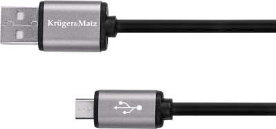 Kabllo USB Kruger&amp;Matz KM1236, USB A në microUSB, 1.8m, ngjyrë argjendtë