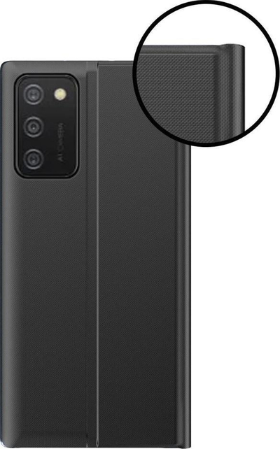 Kapak telefoni Clear View New Sleep Case për Samsung Galaxy A03s, me kapak dhe me këmbë mbajtëse, rozë