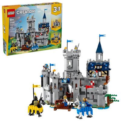 Lodër LEGO Creator Medieval Horse Knight Castle 3n1, kështjellë mesjetare, shumëpjesëshe, shumëngjyrëshe